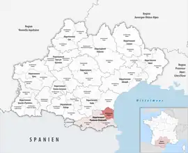 Location within the region Occitanie