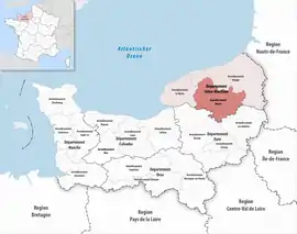 Location within the region Normandy