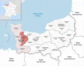 Location within the region Normandy