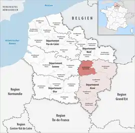 Location within the region Hauts-de-France