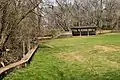 The outline of the CCC built swimming pool that was filled in in the 1970s.