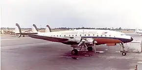 An aircraft parked at at airport