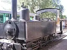 Steam locomotive at the railroad station