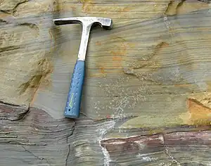 Cross-bedding and scour in the Logan Formation of Jackson County, Ohio.