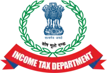 Income Tax Department logo: the three-lion Indian emblem above white-on-red "Income Tax Department"