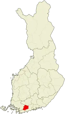 Location of Lohja sub-region