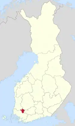 Location of Loimaa in Finland