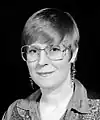 Image 68Lois McMaster Bujold with pixie cut and denim western shirt, 1996 (from 1990s in fashion)