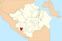 Location within South Sumatra