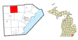 Location within Monroe County