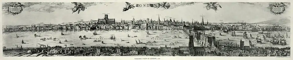 Visscher panorama, panorama of London, 1616