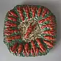 Coloured glazes majolica lobsters dish wall plaque c 1880.