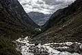 Looking down from the glacier