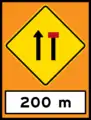 Right lane closed sign