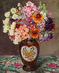 Blumenstrauß in chinesischer Vase