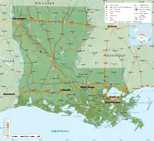 Image 30Geographic map of Louisiana (from Louisiana)