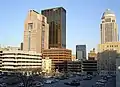 Many of Louisville's skyscrapers, from left: The Humana Building, PNC Tower, LG&E Center (distant) and 400 West Market