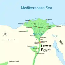 Image 31Map of Lower Egypt, and location of the Faiyum oasis (from Prehistoric Egypt)