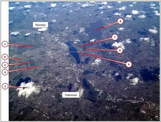 lower Lea Valley from the air