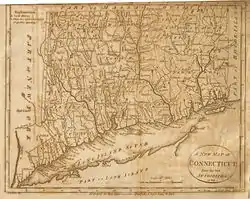 1799 map of Connecticut