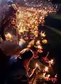 Loy krathongs or floating lanterns at Koh Samui