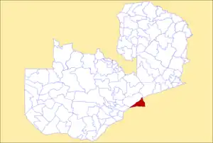 District location in Zambia