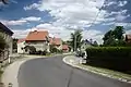 Road with houses by