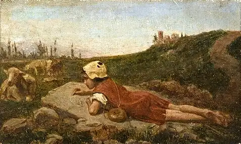 Giotto as a Boy, Drawing Sheep