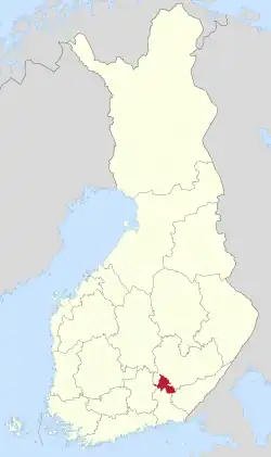 Location of Mäntyharju in Finland