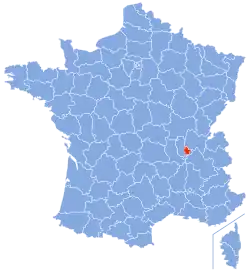 Location of Metropolitan Lyon in France