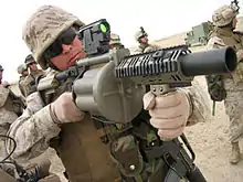 U.S. Marine with an M32