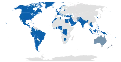 Worldwide operators of the M16