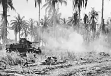 Image 75Australian light tanks and infantry in action at Buna (from Military history of Australia during World War II)