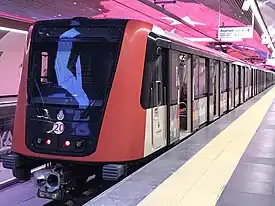 M3 Alstom Metroplis AM4 Train and Kayasehir Merkez Station