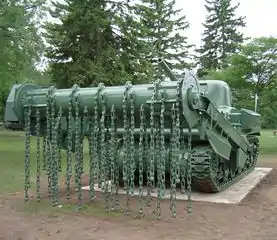 World War II M4 Sherman tank fitted with a flail