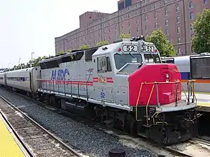 MARC GP40WH-2#52 at Camden Station, Baltimore, Maryland