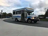 A Gardner Wachusett MBTA Shuttle van at Wachusett station