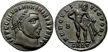 Follis of Maximinus Daza (r. 305-313) issued in Perinthus ca. 313