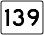 Route 139 marker