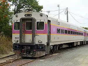 Type H Tightlock couplers on an MBTA coach with separate air brake and head end power connections