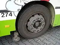 Image 40The kerb guide wheel of a guided bus in Mannheim, Germany (from Guided bus)