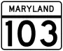 Maryland Route 103 marker