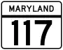 Maryland Route 117 marker