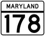 Maryland Route 178 marker