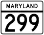 Maryland Route 299 marker