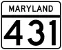 Maryland Route 431 marker