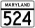 Maryland Route 524 marker