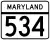 Maryland Route 534 marker