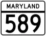 Maryland Route 589 marker