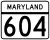 Maryland Route 604 marker